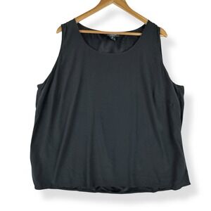 Citron Santa Monica Black Silk Tank Top Womens Plus Size 2X Quiet Luxury Capsule